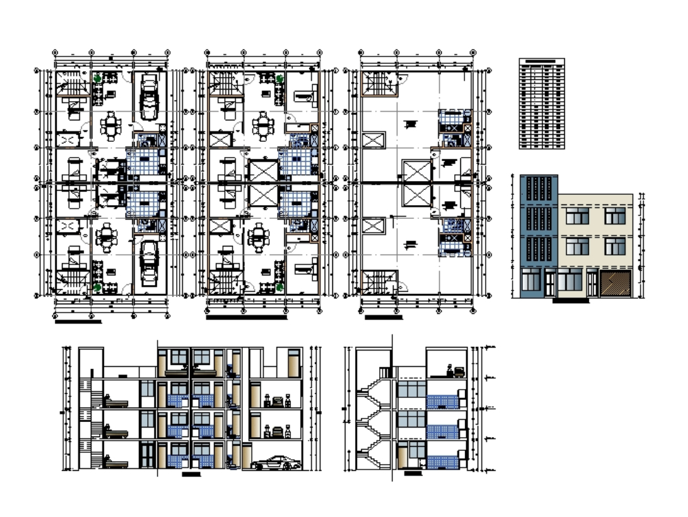 Plano DWG: Edificio Multifamiliar 4 Niveles 26 Plano DWG: Edificio Multifamiliar 4 Niveles