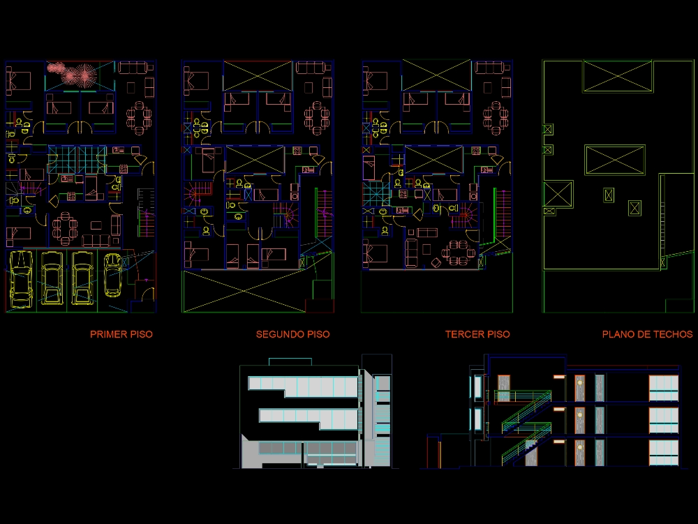 Plano Completo de Vivienda Multifamiliar