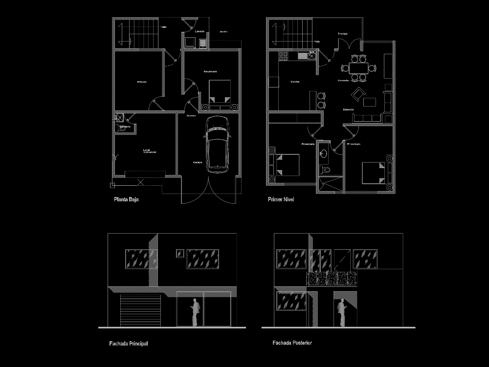 Casa habitacion de dos niveles