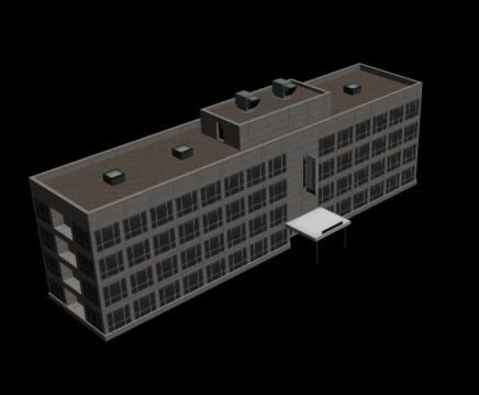 Edificio 3d - materiales aplicados 3DS
