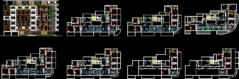 Planos de Edificio de Departamentos Modernos