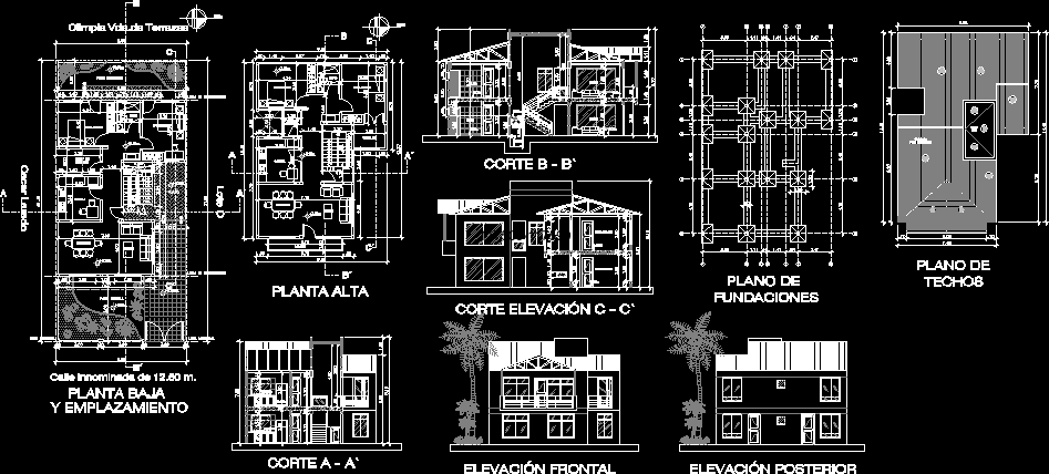 Multifamiliar de 2 niveles con detalles de corte