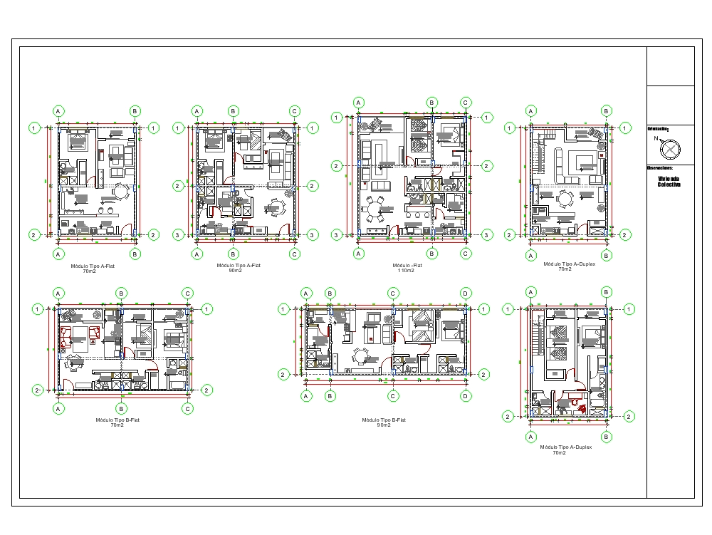 Planos de Vivienda Colectiva en Barra
