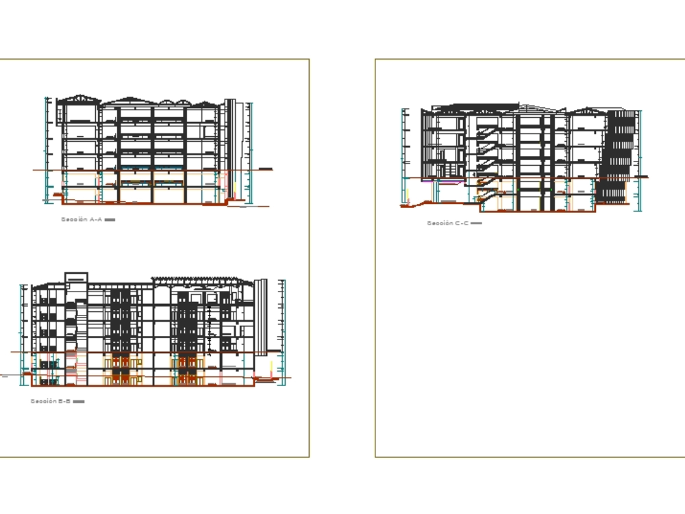 Planos de Corte para Edificio Multifamiliar