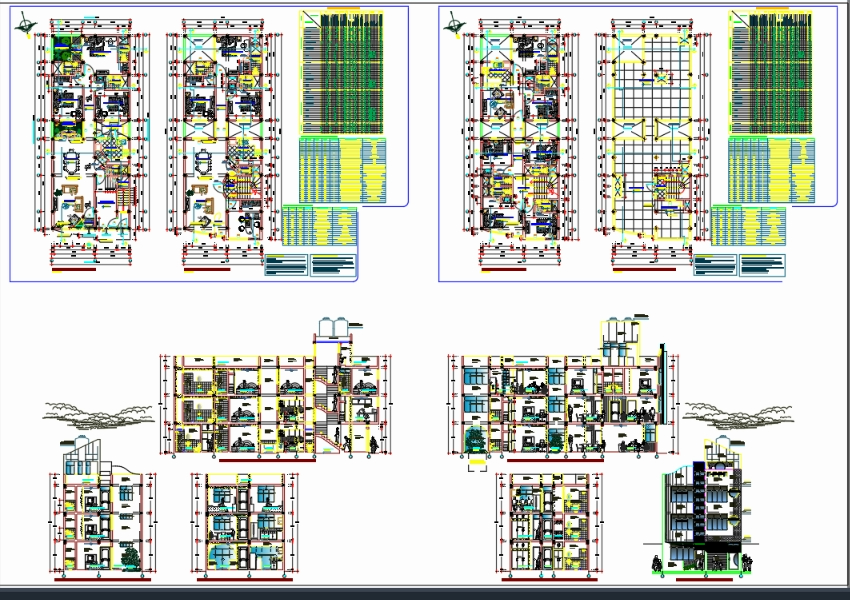 Plano Completo de Edificio Multifamiliar