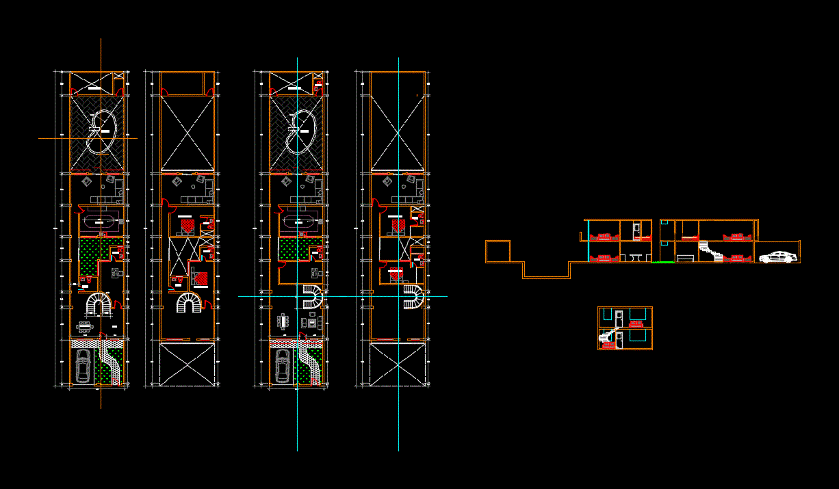 Casa de 7 x 40 en 2d