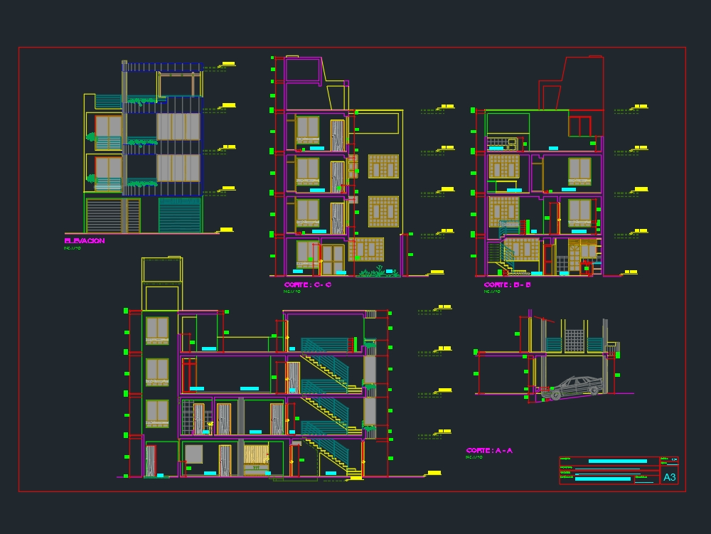 Proyecto DWG de Edificio Residencial de 4 Niveles 27 Proyecto DWG de Edificio Residencial de 4 Niveles