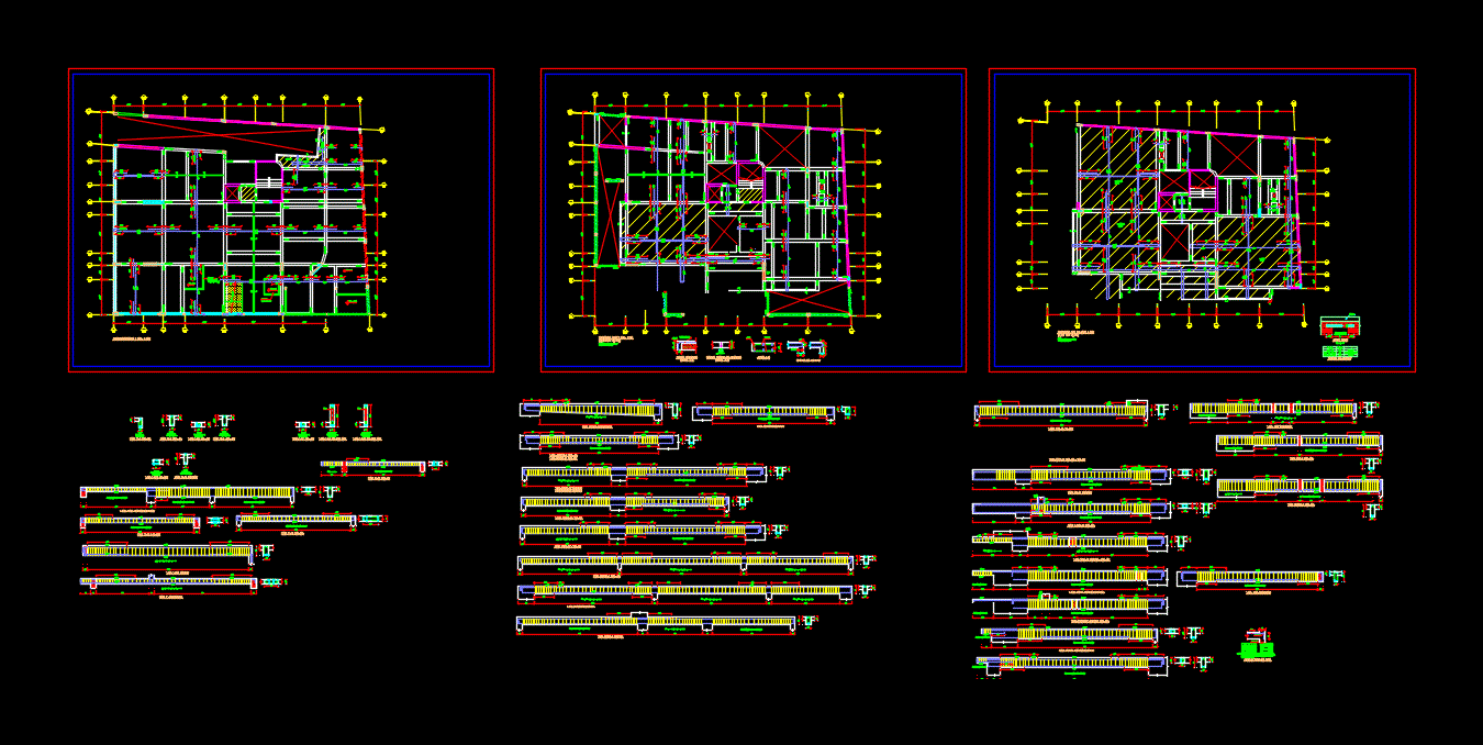 Plano estructural de vivienda multifamiliar