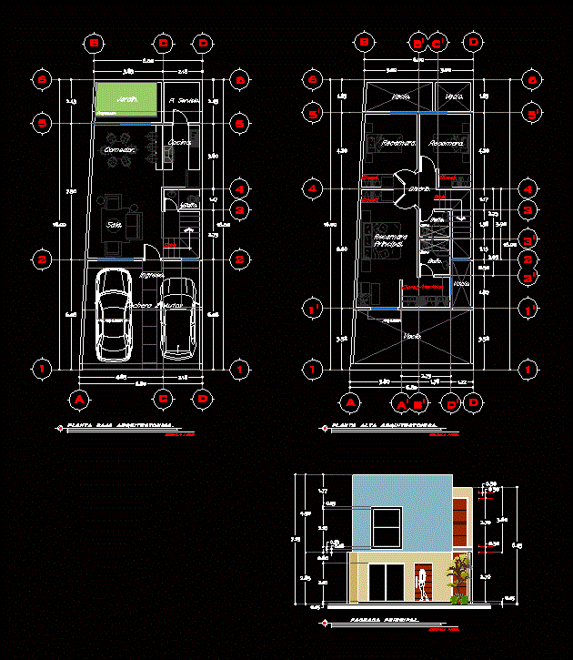 Casa habitacion 6.80x16.00 mts.