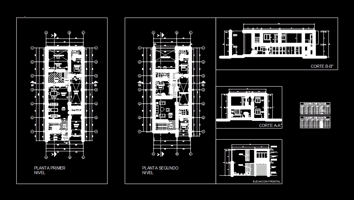 Planos de Vivienda Unifamiliar de 2 Niveles con Detalles