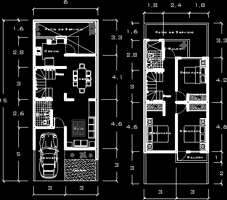 Casa habitacion 6x 15