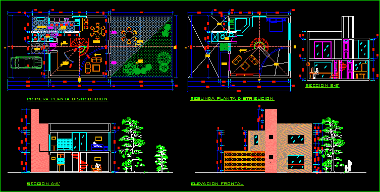 Plano de vivienda - dos plantas