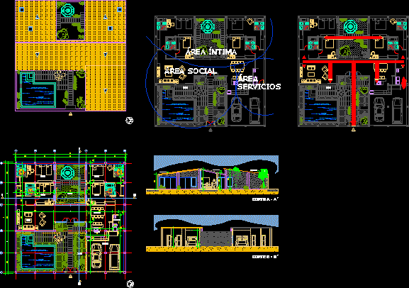 Anteproyecto arquitectura casa patio