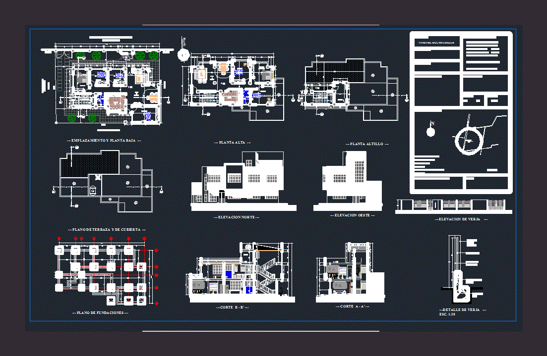 Plano de vivienda unifamiliar