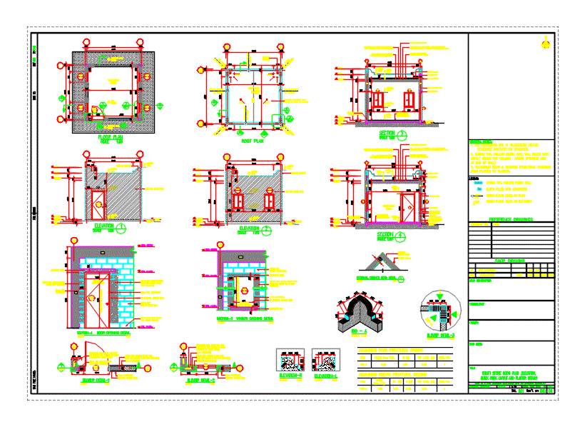 Plano de almacen utilitario - elevacion