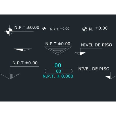 Simbologia para nivel de piso con numero y sin numero