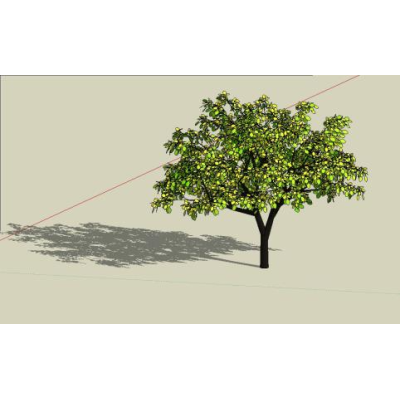 yellow tree 3d skp