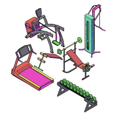 Equipo para gimnasio 3d