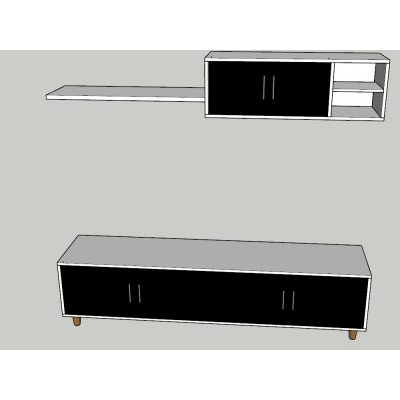 Mobiliario Escolar 2D 9 Mueble para tv con estante de melamina en