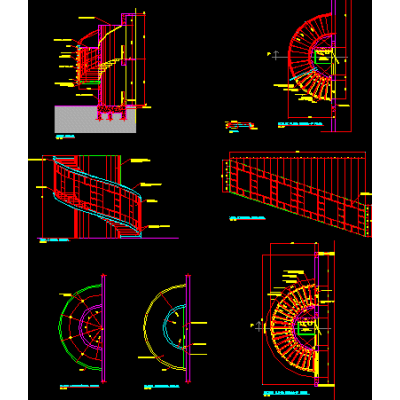Detalhes de uma escada semicircular - escalera