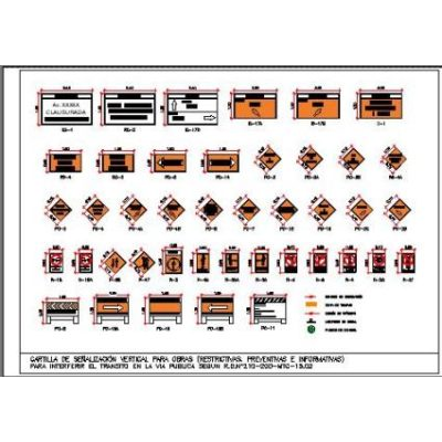 Senalizacion para obras - autocad