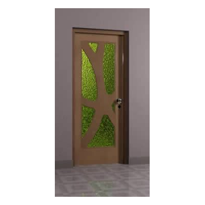 Puerta de Madera con Vitral Artistico