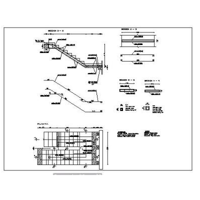 Escalera de hormigon - autocad