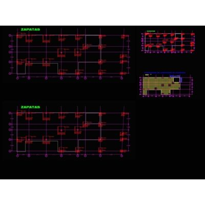 Plano de zapatas de una vivienda unifamiliar