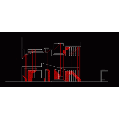 Shadow and elevation of a facade