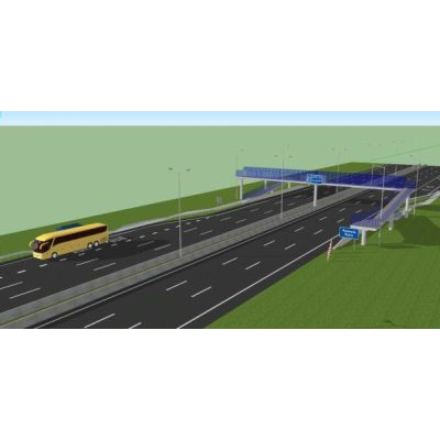 Pasarela peatonal en carretera chile 3d