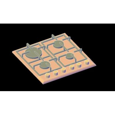 Encimera cocina 3d