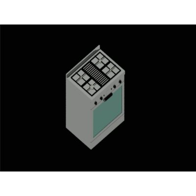 Cocina horno industrial 3d