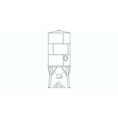 Silo De Mortero Visto En Alzado