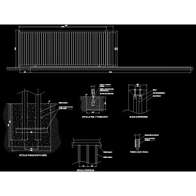 Porton de corredera metalico para vivienda