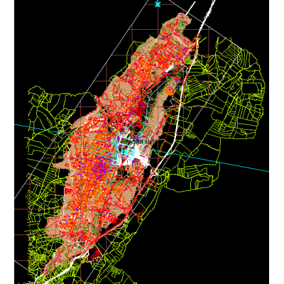 Plano de tunja con curvas de nivel