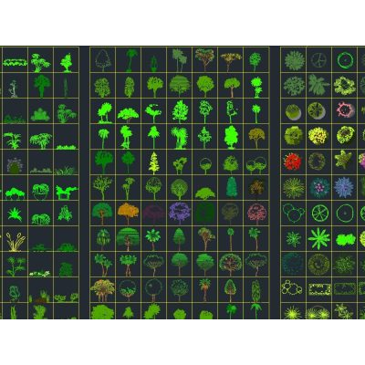 Bloques de vegetación - autocad