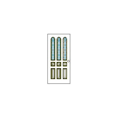 Puertas con vitrales - visillo y tableros