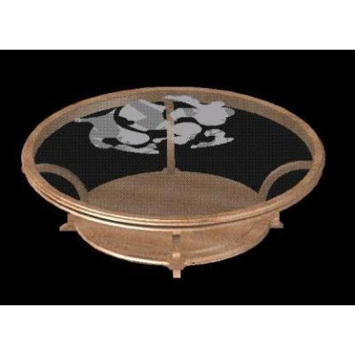 Circular Table with Decorative Glass
