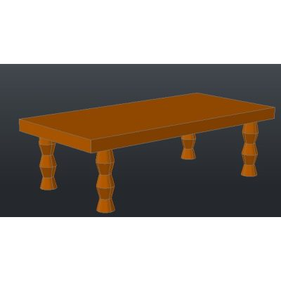 Rustic Table in 3D
