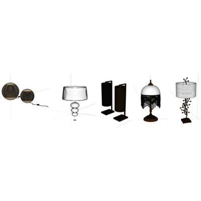 Luminarias en sketchup de varios tipos