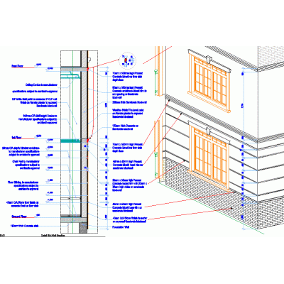 Interiorexterior wall section