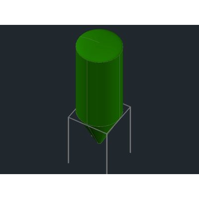 tanque de cilindro cônico 3d