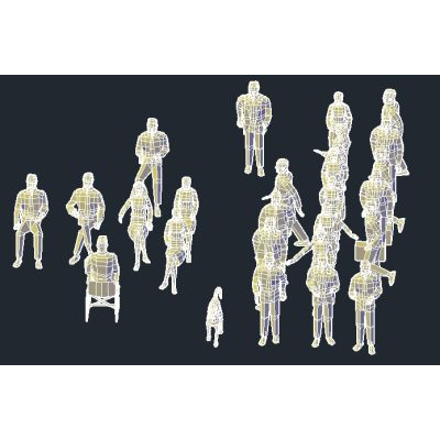 Personas 3D en Poses Variadas