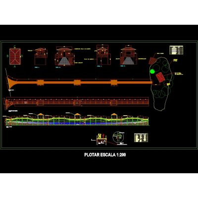 Puente de madera con 3 puntas - (wood bridge)