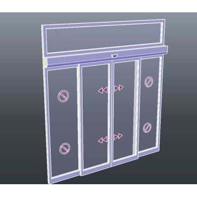 Librería CAD | Bloques CAD Gratis Archivos DWG y Objetos BIM 25 Puerta Automática Corrediza de Vidrio en 3D