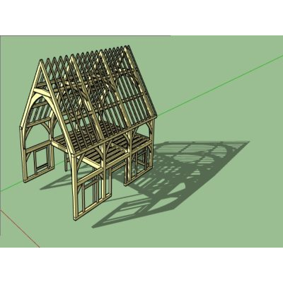 Casa ad arco in legno di quercia con 2 acque