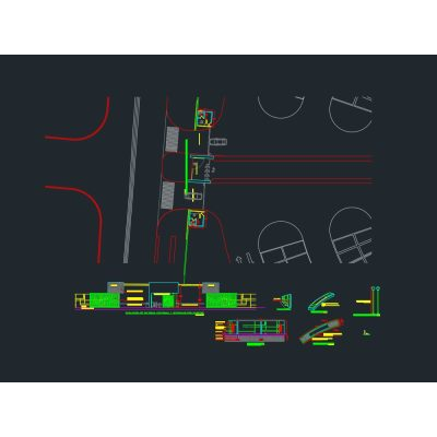 Entrada peatonal y vehicular con caseta