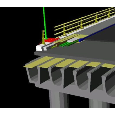 Modelo 3d de puente de vigas e instalaciones
