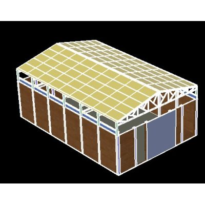 Nave industrial con puente grua - 3d