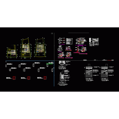 Plano estructural de una casa de 3 niveles